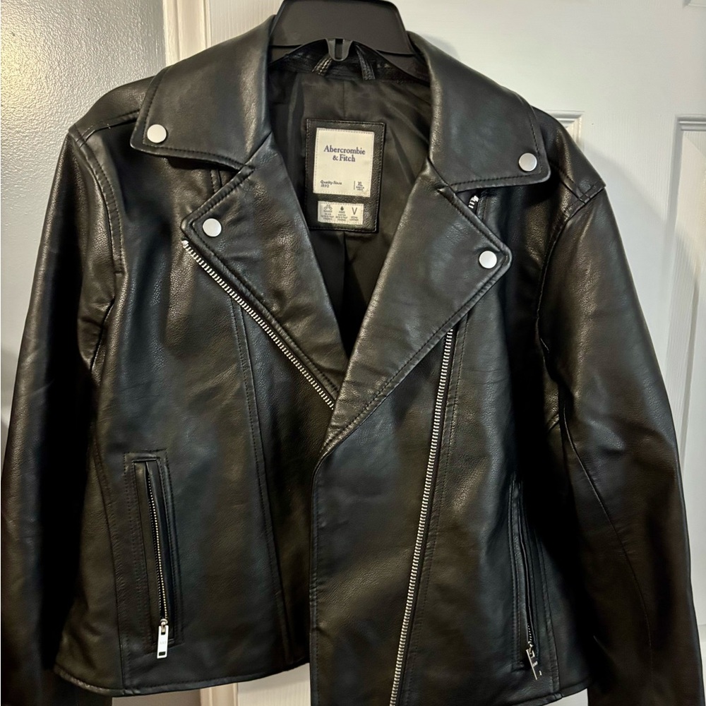 Abercrombie & Fitch Black Leather Moto Jacket